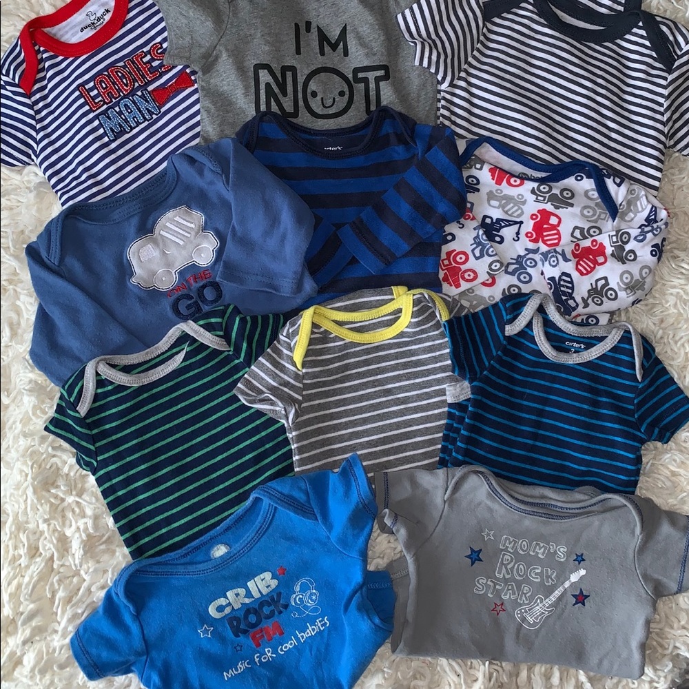 (11) Piece Baby Boy Onesie Bundle